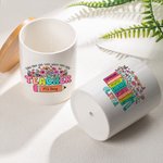 Personalized Colourful Letters Floral Book Pencil Ceramic Plant Pot with Name and Bamboo Base Appreciation Back to School Gift for Teacher