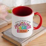 Personalised Floral Book Pencil 11oz Teacher Ceramic Coffee Mug with Name Teach Them Love Them Watch Them Grow Thank You Gift for Teacher