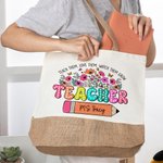 Personalisierte Aquarell Blumenbuch Bleistift Lehrer Tragetasche mit Namen große Kapazität Wertschätzung zurück zu Schule Geschenk für Lehrer