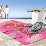 Personalized Oversized Quick Dry Birth Flower Beach Towel with Name Summer Travel Essential Bachelorette Wedding Gift for Her
