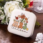 Personalized Vintage Flower Mrs Leather Jewellery Case with Name Bridal Shower Appreciation Travel Essentials Gift for Her