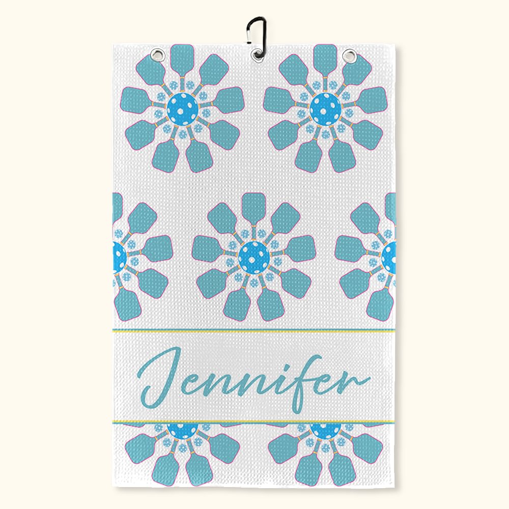 Serviette de Toilette Pickleball Personnalisée avec Nom Cadeau d'Anniversaire pour Amateur de Sport