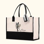 Personalisierte Stethoskop Geburt Blume Bogen Canvas Tragetasche mit Namen und wasserdichte Liner Graduierung Anerkennung Geschenk für Arzt Krankensch