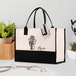 Personalisierte Stethoskop Geburt Blume Bogen Canvas Tragetasche mit Namen und wasserdichte Liner Graduierung Anerkennung Geschenk für Arzt Krankensch