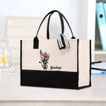 Personalisierte Stethoskop Geburt Blume Bogen Canvas Tragetasche mit Namen und wasserdichte Liner Graduierung Anerkennung Geschenk für Arzt Krankensch