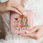 Personalized Vintage Flower Mrs Leather Jewellery Case with Name Bridal Shower Appreciation Travel Essentials Gift for Her