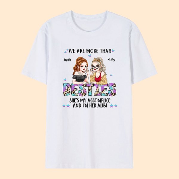 Gepersonaliseerd Pretty Sassy Girls We Are More Than Besties 100% Katoenen T-shirt met Namen Verjaardag Vriendschapscadeaus voor Soul Sisters Friends