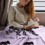 Personalized Floral Mama Bear Fleece Blanket with 1-10 Baby Bears and Names Mother's Day Birthday Gift for Mom Grandma