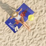 Personalized Oversized Quick Dry Birth Flower Beach Towel with Name Summer Travel Essential Bachelorette Wedding Gift for Her