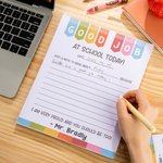 Personalized Colourful At School Today Notepad with Name Teacher's Day Appreciation School Season Gift for Teacher