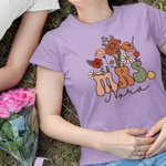Personalisierte Vintage Wildblumen MRS T-shirt Sweatshirt Hoodie mit Namen Hochzeit Bachelorette Party Geschenk für Braut