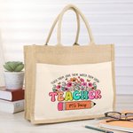 Personalisierte Aquarell Blumenbuch Bleistift Lehrer Tragetasche mit Namen große Kapazität Wertschätzung zurück zu Schule Geschenk für Lehrer