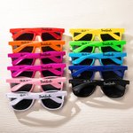 Personalized Multicolour Sunglasses with Text Set of 10 Wedding Bachelorette Photo Props Party Favors Gift for Friend
