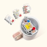 Personalisierte Graffiti-Letter Namensschild Schild Topper für 20oz 30oz 40oz Stanley Becher Zubehör Geburtstag Lehrer Tag Anerkennung Geschenk für Le
