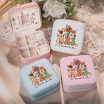 Personalized Vintage Flower Mrs Leather Jewellery Case with Name Bridal Shower Appreciation Travel Essentials Gift for Her