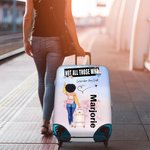 Personalized Not All Those Who Wander Are Lost Luggage Cover with Name Fits 18-32 Inches Suitcase Vacation Travel Gift for Her