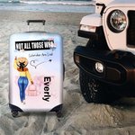 Personalized Not All Those Who Wander Are Lost Luggage Cover with Name Fits 18-32 Inches Suitcase Vacation Travel Gift for Her