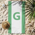 Personalizzato iniziale Super assorbente ad asciugatura rapida morbido asciugamano da spiaggia a strisce viaggio essenziale festa d'estate regalo di compleanno per la famiglia amico