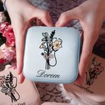 Personalisierte Stethoskop Geburt Blume Blumenstrauß Bogen Leder Reise-Schmuck-Etui mit Namen Krankenschwester Woche Anerkennung Geschenk für Krankens