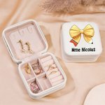 Boîte à Bijoux en Cuir Personnalisée avec Prénom Style Nœud Papillon à Crayon Cadeau de Remerciement Retour à l'École pour Enseignant