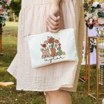Personalisierte Wildblumen MRS. Tragbare Canvas Makeup Tasche mit Namen Hochzeit Bachelorette Party Geschenk für Braut