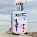 Personalized Not All Those Who Wander Are Lost Luggage Cover with Name Fits 18-32 Inches Suitcase Vacation Travel Gift for Her