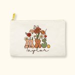 Personalisierte Wildblumen MRS. Tragbare Canvas Makeup Tasche mit Namen Hochzeit Bachelorette Party Geschenk für Braut