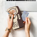 Personlig hjärta husdjur foto i mitt husdjur mamma Era läder kvinnor plånbok med namn födelsedag minnesgåva för katt hund husdjur älskare