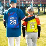 Sac à Cordon Personnalisé avec Nom et Numéro Style Softball ou Base-ball Cadeau de Retour à l'École pour Enfant Amateur de Sport