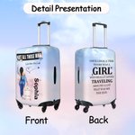 Personalized Not All Those Who Wander Are Lost Luggage Cover with Name Fits 18-32 Inches Suitcase Vacation Travel Gift for Her
