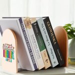 Sujetalibros personalizados de madera con nombre y letras florales 1 par Regalo de vuelta al cole para profesores