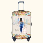 Personalized There Was A Girl Who Really Loved Traveling Luggage Cover with Name Fits 18-32 Inches Suitcase Birthday Vacation Travel Gift for Her
