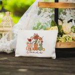 Personalisierte Wildblumen MRS. Tragbare Canvas Makeup Tasche mit Namen Hochzeit Bachelorette Party Geschenk für Braut