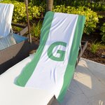 Personalizzato iniziale Super assorbente ad asciugatura rapida morbido asciugamano da spiaggia a strisce viaggio essenziale festa d'estate regalo di compleanno per la famiglia amico