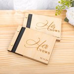 Lot de 2 livrets de vœux de mariage en bois avec nom et fleur de naissance gravés Cadeau de mariage pour les mariés