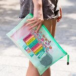 Personalisierte bunte Buch Bleistift Wildblumen Mesh Zipper Pouch Tasche mit Namen Geburtstag Lehrer Tag Anerkennung Geschenk für Lehrer
