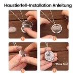Personalisierte Haustier Fell Andenken Halskette mit Katze Hund Portrait Gedenkschmuck für Haustier Verlust Geschenk für Tierliebhaber Tierhalter