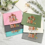 Personalisierte Wildblumen MRS. Tragbare Canvas Makeup Tasche mit Namen Hochzeit Bachelorette Party Geschenk für Braut
