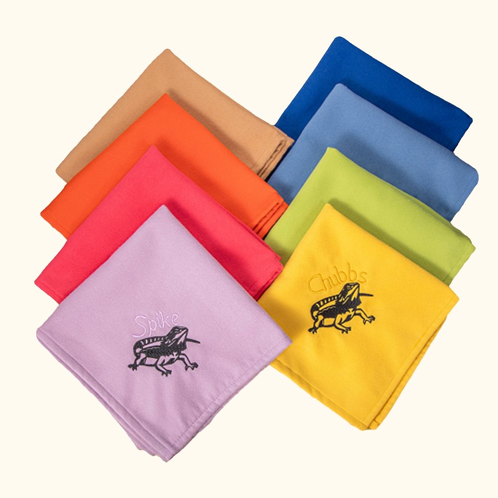 Couverture Chaude et Douce Personnalisée avec Nom Brodé Accessoire de Réservoir Reptile Cadeau pour Amoureux de Lézard