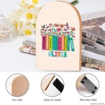 Sujetalibros personalizados de madera con nombre y letras florales 1 par Regalo de vuelta al cole para profesores