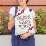 Sac à Cordon Personnalisé avec Nom et Numéro Style Softball ou Base-ball Cadeau de Retour à l'École pour Enfant Amateur de Sport