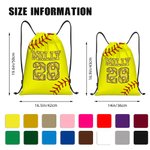 Sac à Cordon Personnalisé avec Nom et Numéro Style Softball ou Base-ball Cadeau de Retour à l'École pour Enfant Amateur de Sport