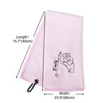 Personalized 100%Cotton Multi-colour Embroidered Name Waffle Weave Golf Towel with Hanging Clip Birthday Gift for Women