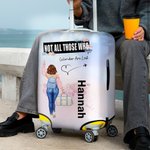 Personalized Not All Those Who Wander Are Lost Luggage Cover with Name Fits 18-32 Inches Suitcase Vacation Travel Gift for Her