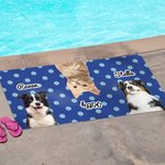 Personalisierte Haustier Foto Polka Dots Strandtuch mit Namen Super saugfähige schnell trocknend Urlaub Pool Party Geburtstag Geschenk für Tierliebhaber Besitzer