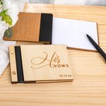 Lot de 2 livrets de vœux de mariage en bois avec nom et fleur de naissance gravés Cadeau de mariage pour les mariés
