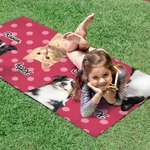 Personalisierte Haustier Foto Polka Dots Strandtuch mit Namen Super saugfähige schnell trocknend Urlaub Pool Party Geburtstag Geschenk für Tierliebhaber Besitzer