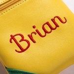 Personalized Leather Embroidery Name Crayon Bag with Zipper Birthday Back to School Gift for Kid
