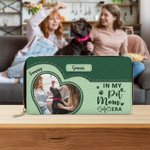 Personlig hjärta husdjur foto i mitt husdjur mamma Era läder kvinnor plånbok med namn födelsedag minnesgåva för katt hund husdjur älskare