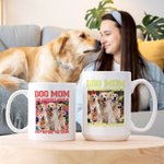 Personalized Bootleg Style 1-5 Pet Photos Collage Ceramic Coffee Mug with Title Birthday Memorial Gift for Dog Cat Pet Lover